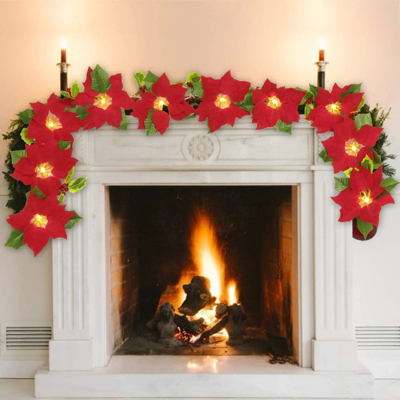 10LED Christmas Red Flower Tree Light Xmas Light String Lights by salelink.co.nz