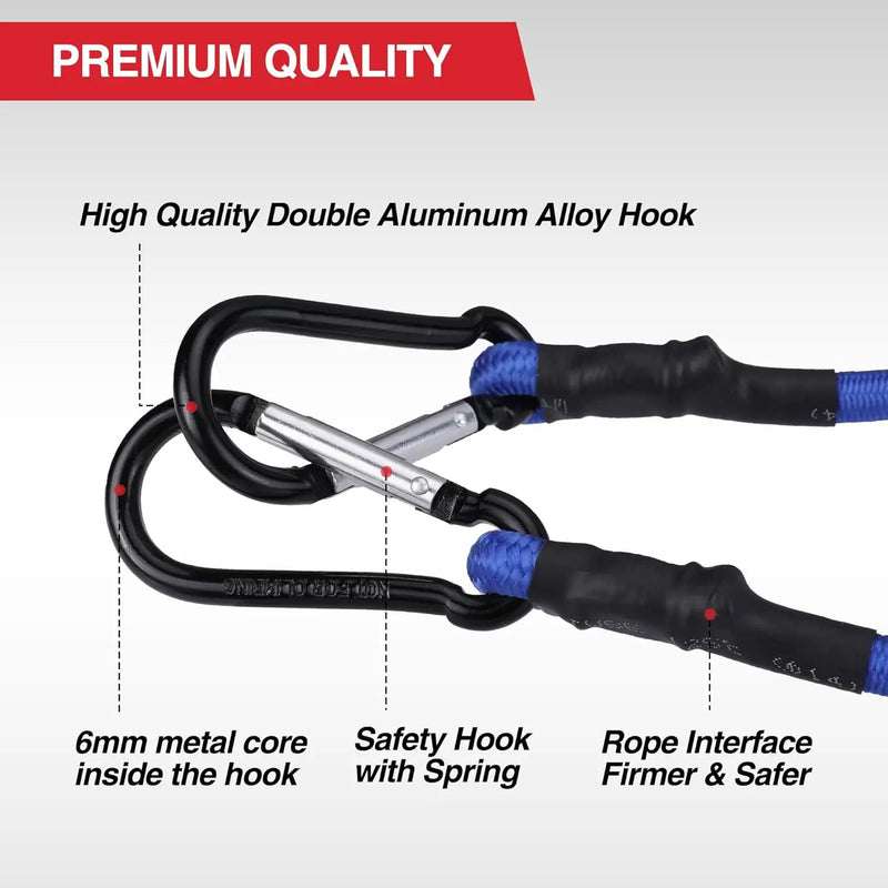 ECOTREK Heavy Duty Bungee Cords with Hooks – Elastic Straps for Camping, Cargo & Transport JP4401 by ECOTREK
