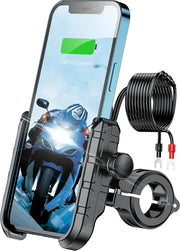Motorcycle Motorbike Phone Mount Charger USB QC 3.0 36W Fast Charging Port by salelink.co.nz