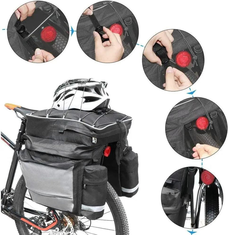Urban Wave 3-in-1 Bicycle Rear Rack Bag with Rain Cover 43L JS61310 by ECOTREK