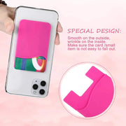Fushia Silicone Credit Card Holder Pocket Case Wallet Pouch Sticker Cellphone Phone by salelink.co.nz