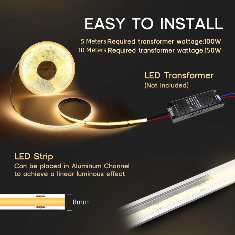 salelink.co.nz Unbranded 24V COB Warm White 5M LED Strip Light 24V COB Warm White LED Strip Light 5m Roll