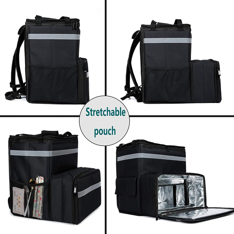 Food Delivery Backpack, Expandable Insulated Hot Pizza Bags by salelink.co.nz