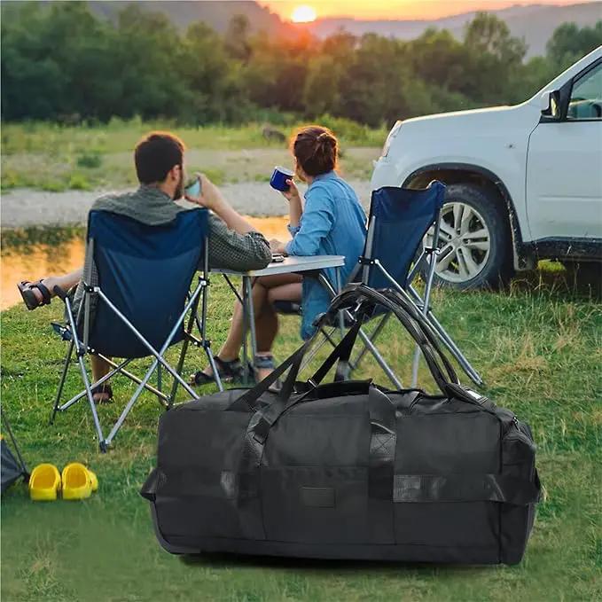 Ecotrek Rucksack with Wheels 80L Rolling Duffle Bag with Wheels 31" Foldable Travel Duffel Versatile 2-in-1 CP1234 by ECOTREK