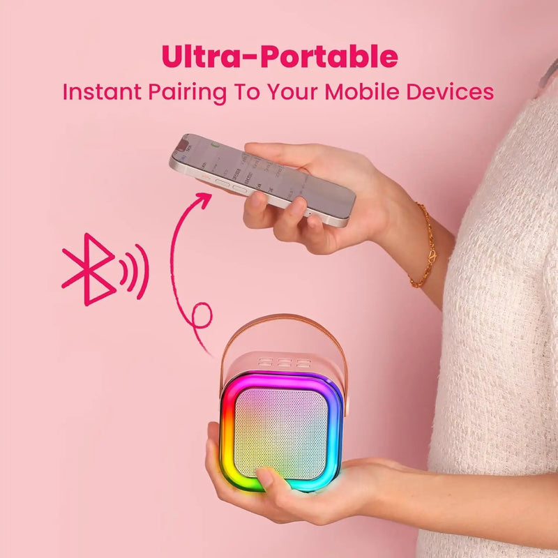 Karaoke Machine with 2 Microphones Bluetooth Speaker by salelink.co.nz