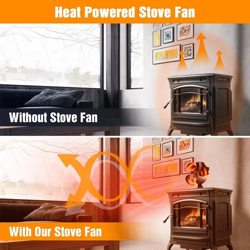 Heat Powered Stove Fireplace Fan by salelink.co.nz