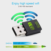 2 in 1 USB Bluetooth 5.0 WiFi Dongle Receiver Adapter by salelink.co.nz