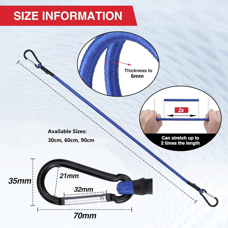 ECOTREK Heavy Duty Bungee Cords with Hooks – Elastic Straps for Camping, Cargo & Transport JP4401 by ECOTREK