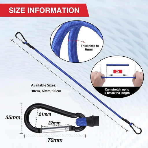 ECOTREK Heavy Duty Bungee Cords with Hooks – Elastic Straps for Camping, Cargo & Transport JP4401 by ECOTREK