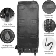 Ecotrek Rucksack with Wheels 80L Rolling Duffle Bag with Wheels 31" Foldable Travel Duffel Versatile 2-in-1 CP1234 by ECOTREK
