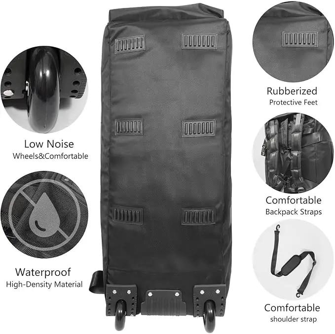 Ecotrek Rucksack with Wheels 80L Rolling Duffle Bag with Wheels 31" Foldable Travel Duffel Versatile 2-in-1 CP1234 by ECOTREK