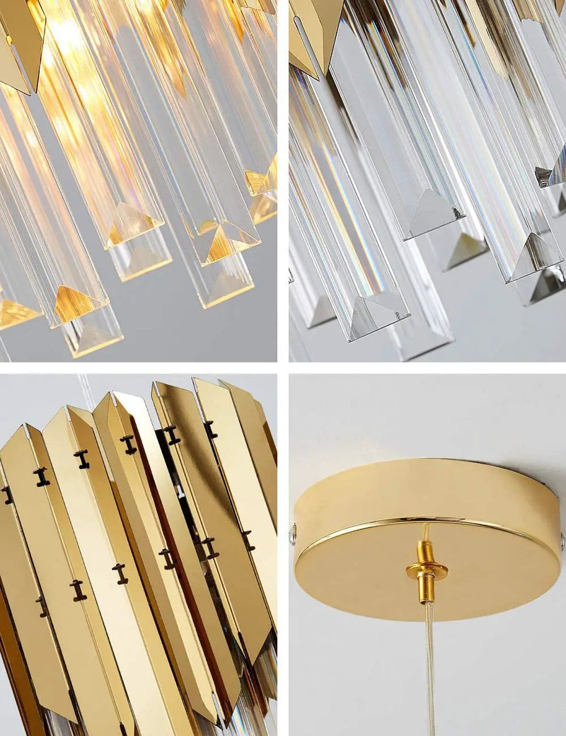 Modern Crystal Pendant Light Gold by salelink.co.nz