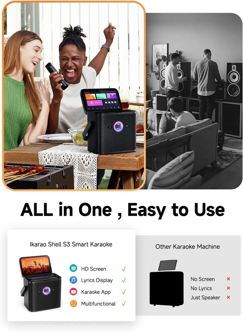 Kiwi Grab Kiwi Grab Ikarao S3 Karaoke Machine System With 7″ Touch Screen Wireless Mic Ikarao S3 Karaoke Machine System With 7″ Touch Screen Wireless Mic