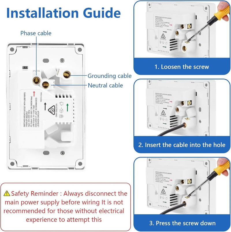 salelink.co.nz Unbranded USB Type C Wall Socket Power Point - White USB Type C Wall Socket Power Point - White | Action Outdoors NZ