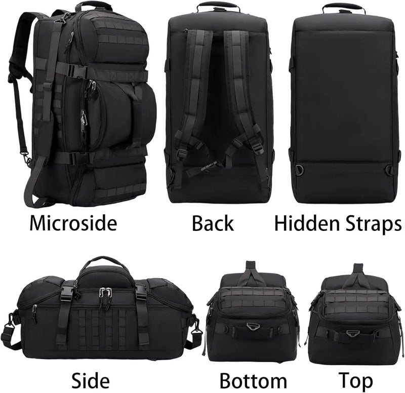 Ecotrek 80L Travel Duffel Backpack | Foldable Convertible Holdall with Hidden Straps CP7286 by ECOTREK