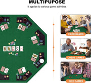 48 Inch Foldable Poker Table Top for 8 Players Chips Tray & Cup Holders Texas by dealonline.co.nz