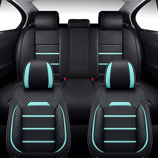 Car Seat Cover Faux Leather Cushion 5 Seater Full Set Front Rear Premium Quality by dealonline.co.nz