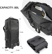 Ecotrek Rucksack with Wheels 80L Rolling Duffle Bag with Wheels 31" Foldable Travel Duffel Versatile 2-in-1 CP1234 by ECOTREK