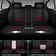 Car Seat Cover Faux Leather Cushion 5 Seater Full Set Front Rear Premium Quality by dealonline.co.nz