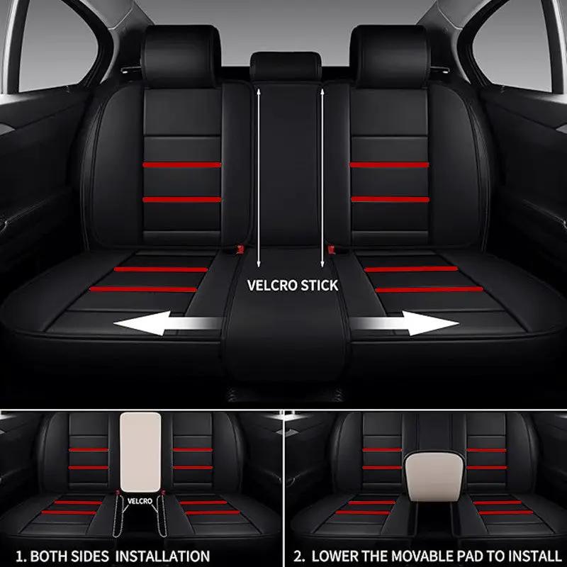 Car Seat Cover Faux Leather Cushion 5 Seater Full Set Front Rear Premium Quality by dealonline.co.nz