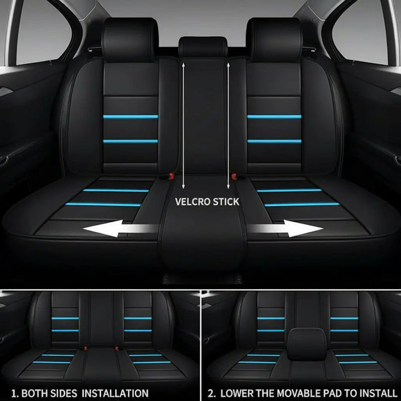 Car Seat Cover Faux Leather Cushion 5 Seater Full Set Front Rear Premium Quality by dealonline.co.nz