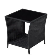 PE/PVC Rattan Patio Chairs & Round Table 3PC Set by dealonline.co.nz