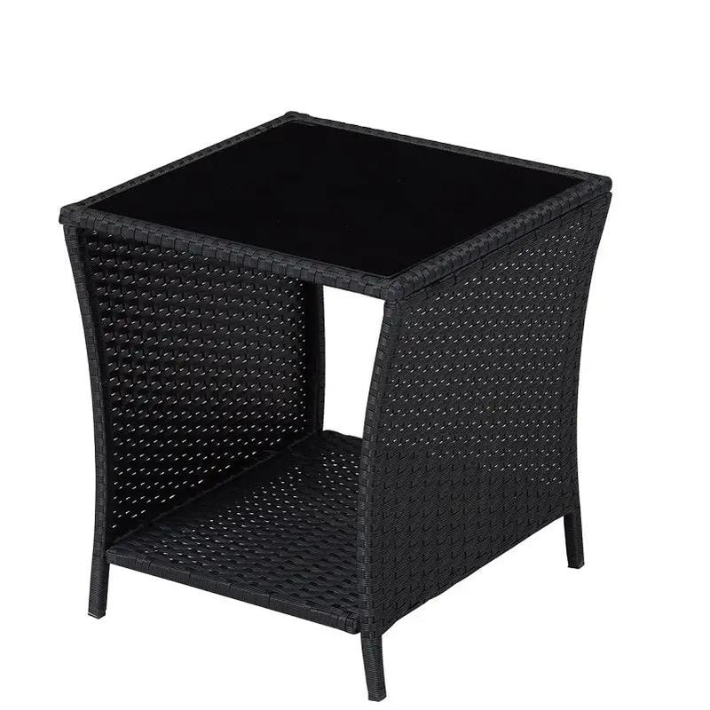 PE/PVC Rattan Patio Chairs & Round Table 3PC Set by dealonline.co.nz