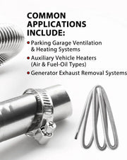 salelink.co.nz Unbranded 180cm Air Diesel Parking Heater Stainless Steel Exhaust Pipe Tube Gas 180cm Stainless Exhaust Pipe For Diesel Parking Heater