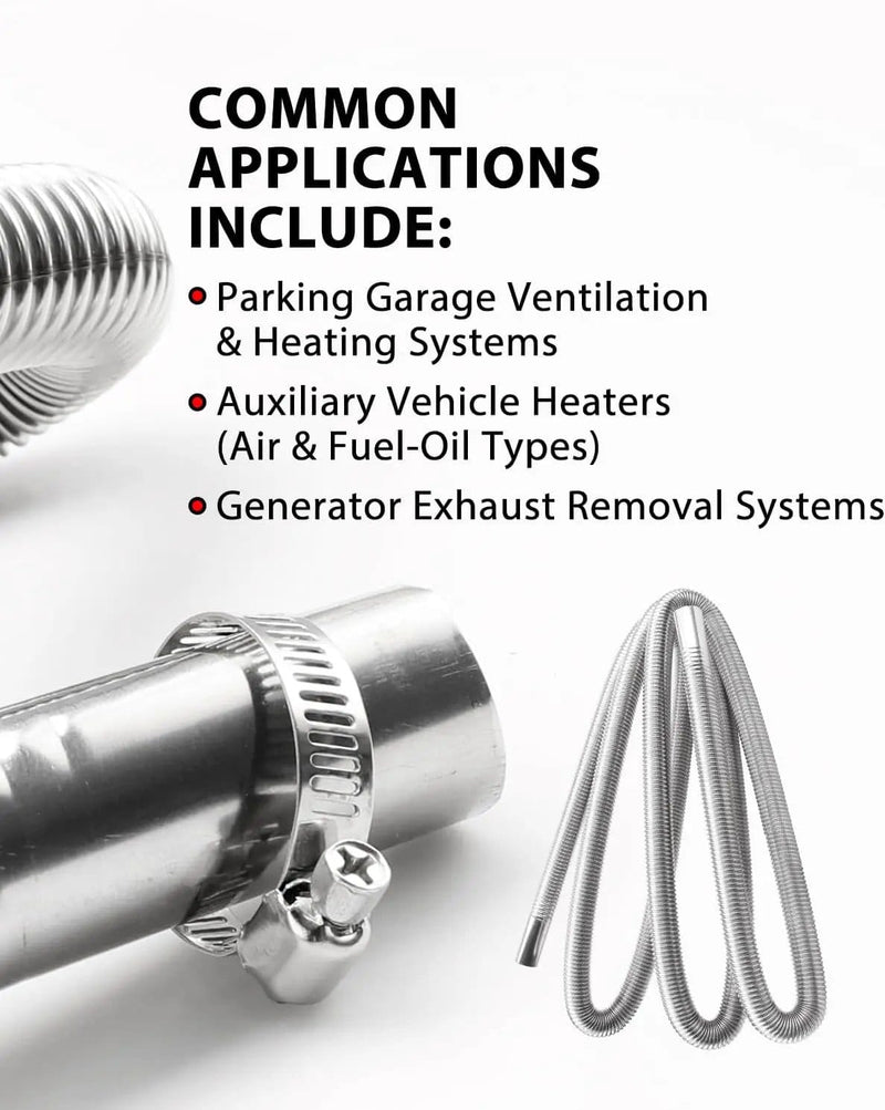 salelink.co.nz Unbranded 250cm Air Diesel Parking Heater Stainless Steel Exhaust Pipe Tube Gas 250cm Diesel Parking Heater Exhaust Pipe Stainless