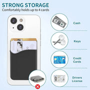 Black Silicone Credit Card Holder Pocket Case Sticker Phone by salelink.co.nz