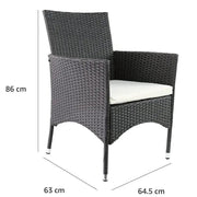 PE/PVC Rattan Patio Chairs & Round Table 3PC Set by dealonline.co.nz