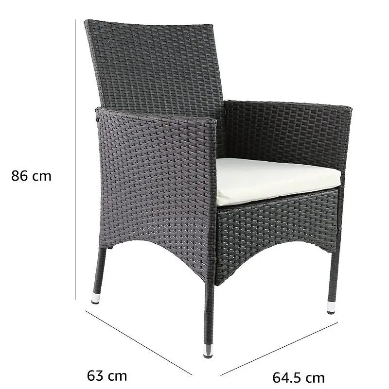 PE/PVC Rattan Patio Chairs & Round Table 3PC Set by dealonline.co.nz