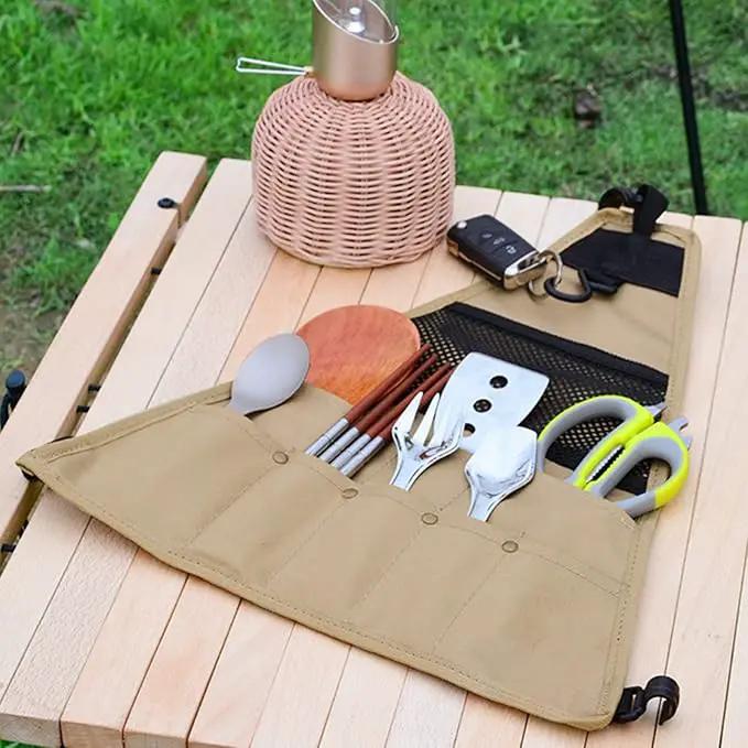 Ecotrek Outdoor Camping Storage Bag – Cutlery Hanging Bag | Picnic Multi-Grid Multipurpose Organiser HS9872 by ECOTREK