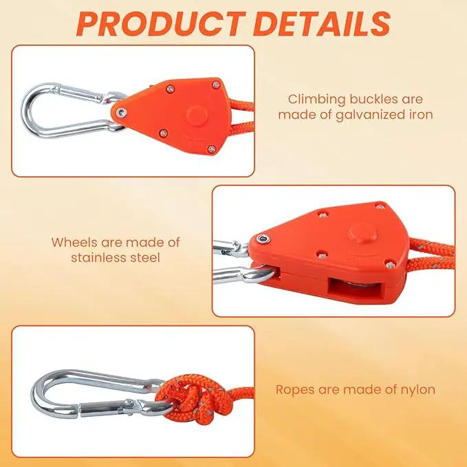 Ecotrek Reflective Ratchet Guy Ropes – Adjustable Tent Tie Down Ropes with Pulley JP5687 by ECOTREK