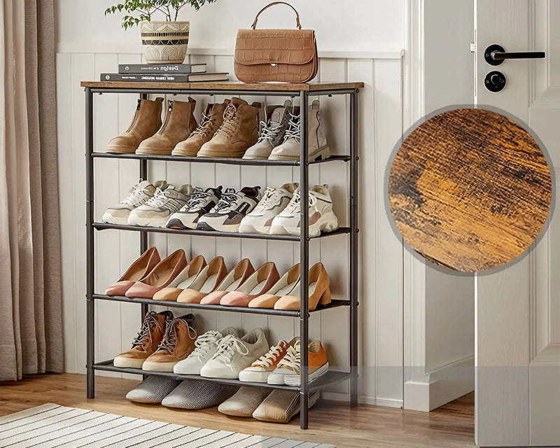 The Shopsite Home-living Shoe Rack Organiser 5 Tier Narrow Shoe Storage Shelf Shoe Rack Organiser 5 Tier Narrow Shoe Storage Shelf