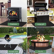 Ecotrek BBQ Grill Mat - Fireproof Deck & Patio Protector, Double-Sided Waterproof Oil-Proof HC12101 by ECOTREK