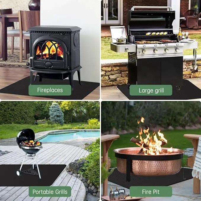 Ecotrek BBQ Grill Mat - Fireproof Deck & Patio Protector, Double-Sided Waterproof Oil-Proof HC12101 by ECOTREK