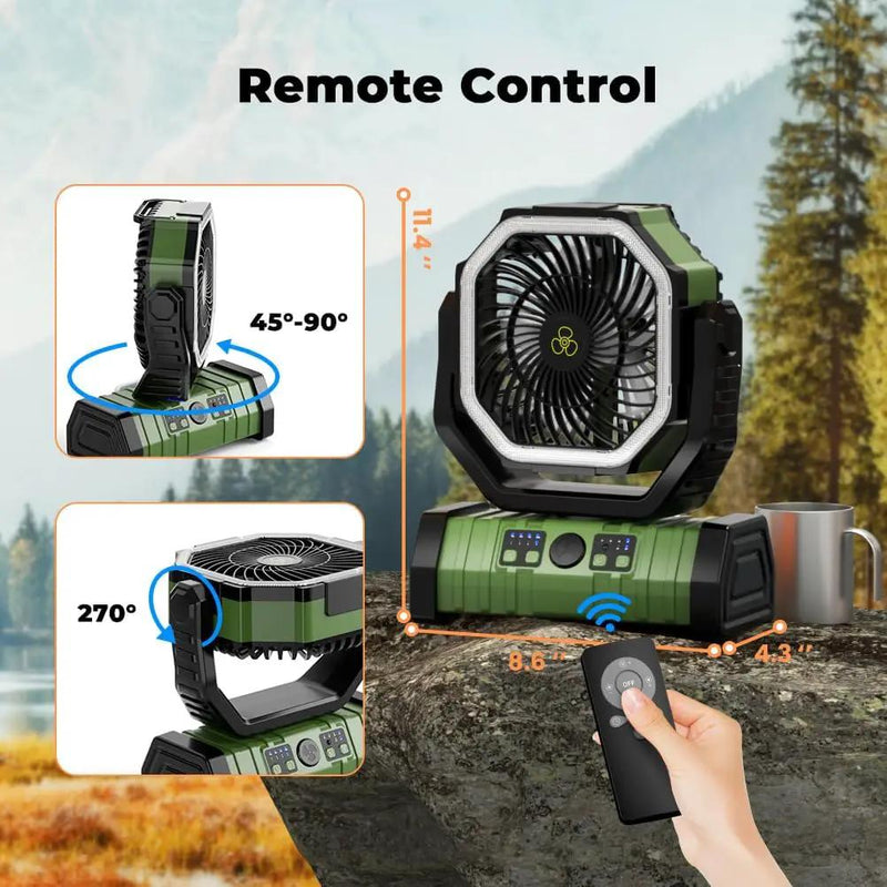 LED Camping Fan 20000mAh Rechargeable Power Bank Remote by salelink.co.nz