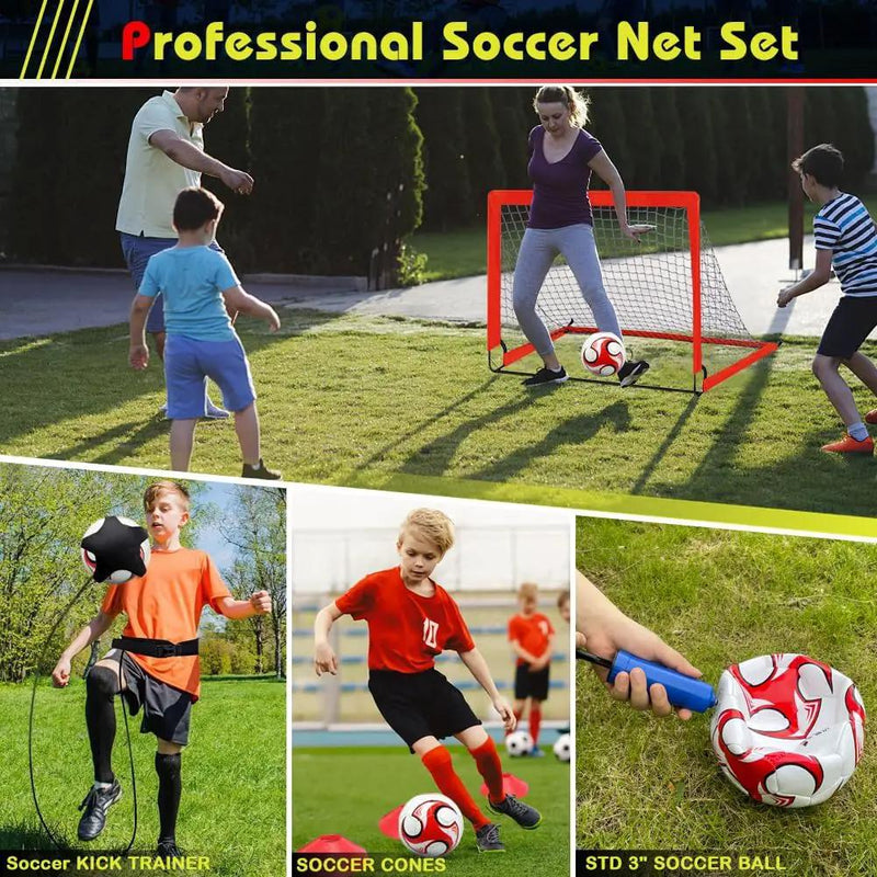 Red 2 Pack Portable Kid Soccer Goals by salelink.co.nz