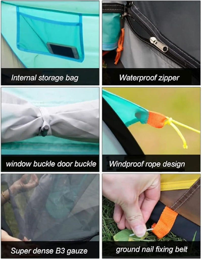 Foldable Camping Tent – Instant Pop-Up (245 × 150 × 105 cm) MBS7031 by ECOTREK