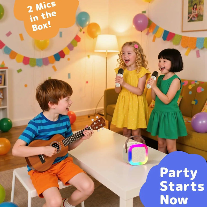 Karaoke Machine with 2 Microphones Bluetooth Speaker by salelink.co.nz