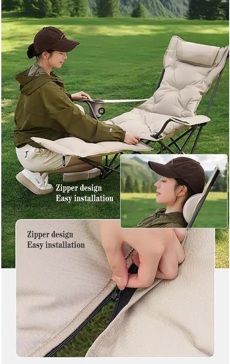 Ecotrek Folding Camping Chair with Footrest & Recline – 2-in-1 Portable Outdoor Chair FY1352 by ECOTREK
