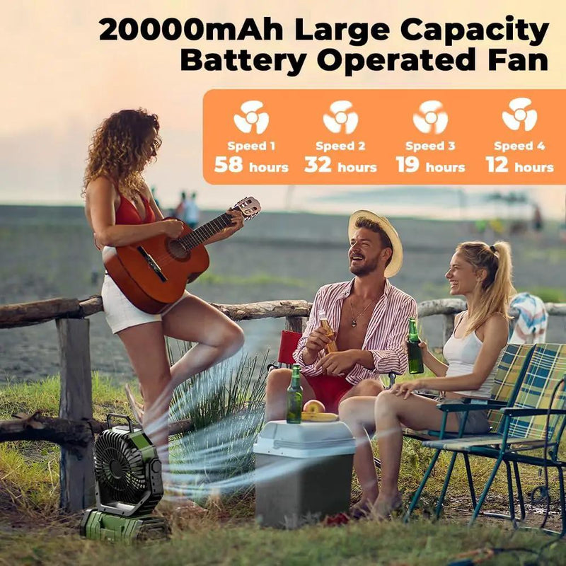 LED Camping Fan 20000mAh Rechargeable Power Bank Remote by salelink.co.nz