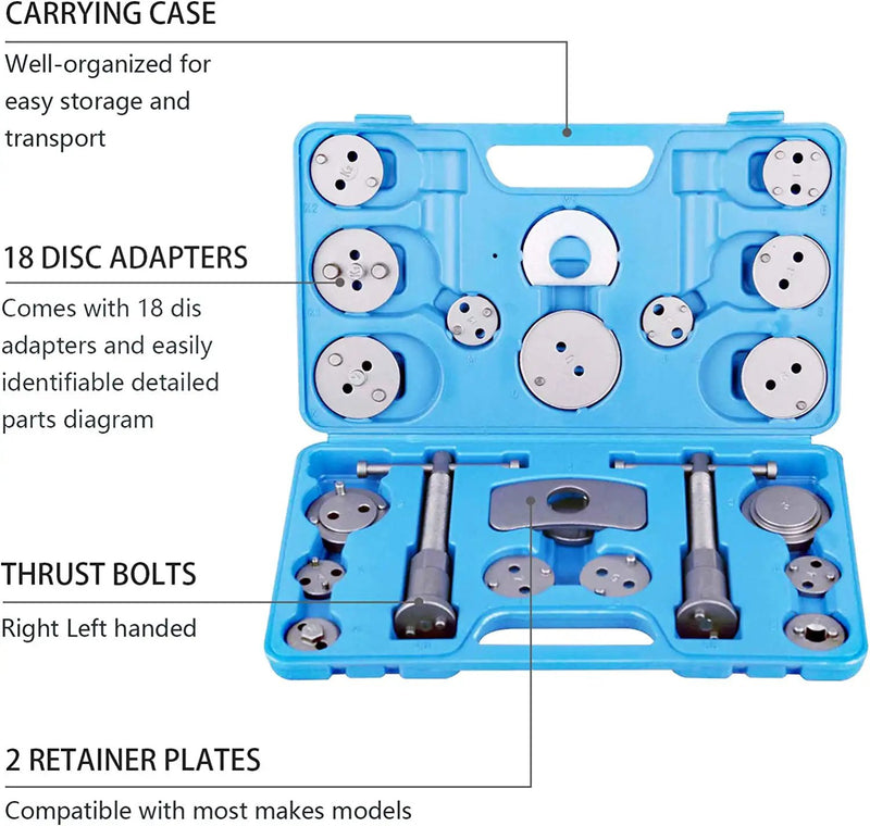 22pc Disc Brake Caliper Piston Rewind Tool Kit Set by dealonline.co.nz