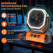 Camping Fan with LED Lantern by salelink.co.nz