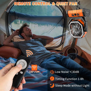 Camping Fan with LED Lantern by salelink.co.nz