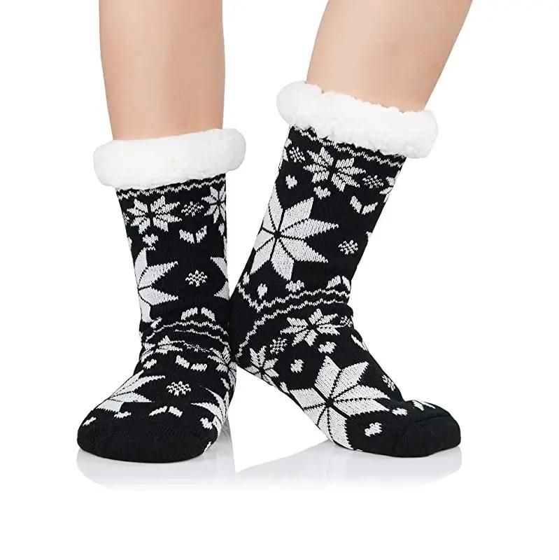 4 Pairs Womens Slipper Fuzzy Socks Winter Super Warm Soft Socks with Grippers by dealonline.co.nz