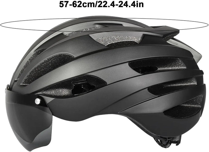 Ecotrek Adult Bicycle Helmet – Adjustable Cycling Helmet with Removable Goggles HT53107 by ECOTREK