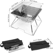 Folding BBQ Campfire Grill Barbeque Portable Camping Grill by salelink.co.nz
