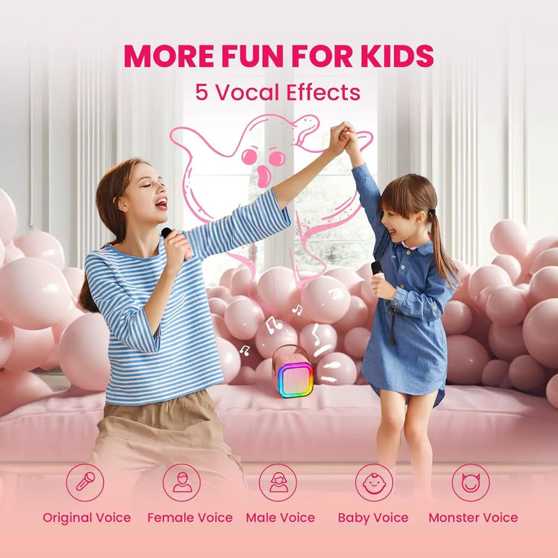 Karaoke Machine with 2 Microphones Bluetooth Speaker by salelink.co.nz